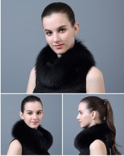 Women Fur Headband Real Fox Fur Knitted Scarf Ear Protector