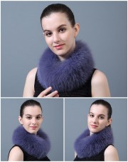 Women Fur Headband Real Fox Fur Knitted Scarf Ear Protector