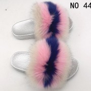 Real Fox Fur Slides Raccoon Fur Slippers Indoor Outdoor