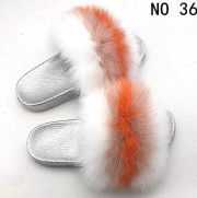 Real Fox Fur Slides Raccoon Fur Slippers Indoor Outdoor