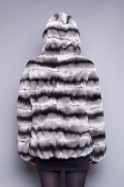 Rex Rabbit fur (Chinchilla) Jacket with Hoods