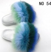 Real Fox Fur Slides Raccoon Fur Slippers Indoor Outdoor