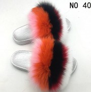 Real Fox Fur Slides Raccoon Fur Slippers Indoor Outdoor