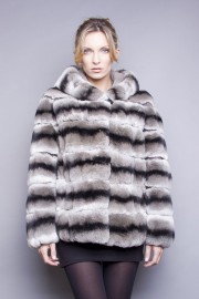 Rex Rabbit fur (Chinchilla) Jacket with Hoods