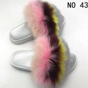 Real Fox Fur Slides Raccoon Fur Slippers Indoor Outdoor