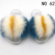 Real Fox Fur Slides Raccoon Fur Slippers Indoor Outdoor