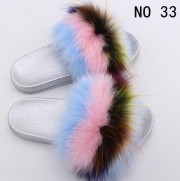 Real Fox Fur Slides Raccoon Fur Slippers Indoor Outdoor