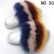 Real Fox Fur Slides Raccoon Fur Slippers Indoor Outdoor