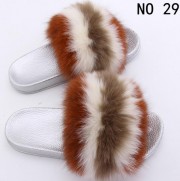 Real Fox Fur Slides Raccoon Fur Slippers Indoor Outdoor