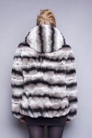 Rex Rabbit fur (Chinchilla) Jacket with Hoods