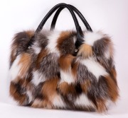 100% Women Handbag Female Real Fur Totes Messenger Bag Nature Real Fox Fur Shoulder Bag Genuine Leather Bag