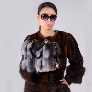 100% Nature Real Fox Fur Shoulder Bag Genuine Leather Bag Women Handbag Female Real Fur Totes Messenger Bag