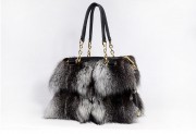 100% Nature Real Fox Fur Shoulder Bag Genuine Leather Bag Women Handbag Female Real Fur Totes Messenger Bag