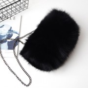Real Fur Totes Ladies’ Handbag Female Messenger Bag Nature Real Fox Fur Shoulder Bag Genuine Leather Bag