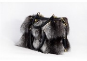 100% Nature Real Fox Fur Shoulder Bag Genuine Leather Bag Women Handbag Female Real Fur Totes Messenger Bag