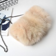 Real Fur Totes Ladies’ Handbag Female Messenger Bag Nature Real Fox Fur Shoulder Bag Genuine Leather Bag