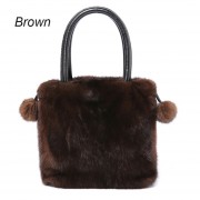 Women Real Mink Fur Handbag Real Fur Flap Drawstring Bag Ladies Crossbody Bags Female Bags For Lady Fur Shoulder Bag