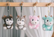 Mink fur fawn keychain plush fur keyring bag charm children cartoon animal doll