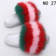 Real Fox Fur Slides Raccoon Fur Slippers Indoor Outdoor