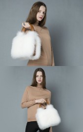 Luxury Women Bags Fur Manufacturers Real Fox Fur Woman Handbag