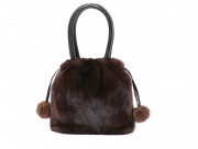 Women Real Mink Fur Handbag Real Fur Flap Drawstring Bag Ladies Crossbody Bags Female Bags For Lady Fur Shoulder Bag