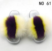 Real Fox Fur Slides Raccoon Fur Slippers Indoor Outdoor