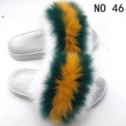 Real Fox Fur Slides Raccoon Fur Slippers Indoor Outdoor