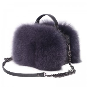 Fox Fur Women's Handbag Winter Warm Female Fashion Shoulder Leather Bag Multicolour Fox Fur Bags