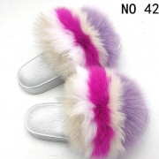 Real Fox Fur Slides Raccoon Fur Slippers Indoor Outdoor