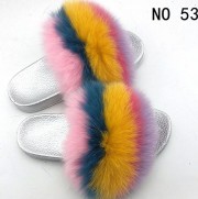 Real Fox Fur Slides Raccoon Fur Slippers Indoor Outdoor