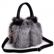 Ladies’ Handbag Female Messenger Bag Nature Real Fox Fur Shoulder Bag Genuine Leather Bag