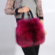 Ladies’ Handbag Female Messenger Bag Nature Real Fox Fur Shoulder Bag Genuine Leather Bag