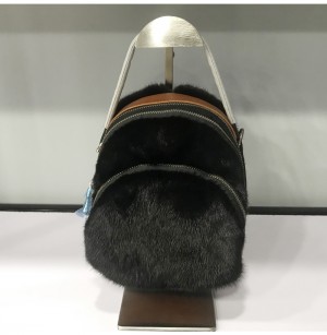 Fashion Girls Real Mink Fur Backpacks Women Winter Natural Mink Fur Shoulder Bags Lady Genuine Mink Fur Backpack