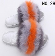 Real Fox Fur Slides Raccoon Fur Slippers Indoor Outdoor