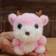 Mink fur fawn keychain plush fur keyring bag charm children cartoon animal doll