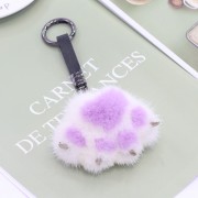 Cute Cartoon Mink Fur Cat Claw Keychain Fluffy Keyring