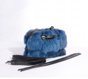 Luxury Fox Fur Bag Leather Handbag