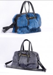 Luxury Fox Fur Bag Leather Handbag