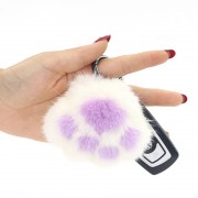 Cute Cartoon Mink Fur Cat Claw Keychain Fluffy Keyring