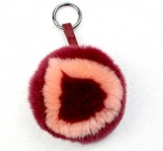 Cute Rex Rabbit Fur Charm Puff Ball Keychain sell by a complete of set