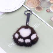 Cute Cartoon Mink Fur Cat Claw Keychain Fluffy Keyring