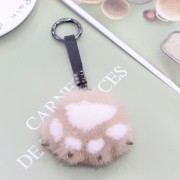 Cute Cartoon Mink Fur Cat Claw Keychain Fluffy Keyring