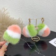 Mink Fur Ice Cream Keychain Bag Charm Car Keyring