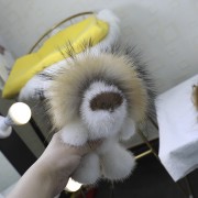 Mink and Fox Fur Lion Keychain Fluffy Keychain Fur Charm