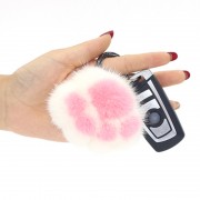 Cute Cartoon Mink Fur Cat Claw Keychain Fluffy Keyring