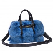 Luxury Fox Fur Bag Leather Handbag