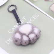 Cute Cartoon Mink Fur Cat Claw Keychain Fluffy Keyring