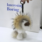 Mink and Fox Fur Lion Keychain Fluffy Keychain Fur Charm