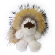 Mink and Fox Fur Lion Keychain Fluffy Keychain Fur Charm