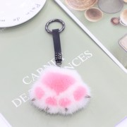 Cute Cartoon Mink Fur Cat Claw Keychain Fluffy Keyring